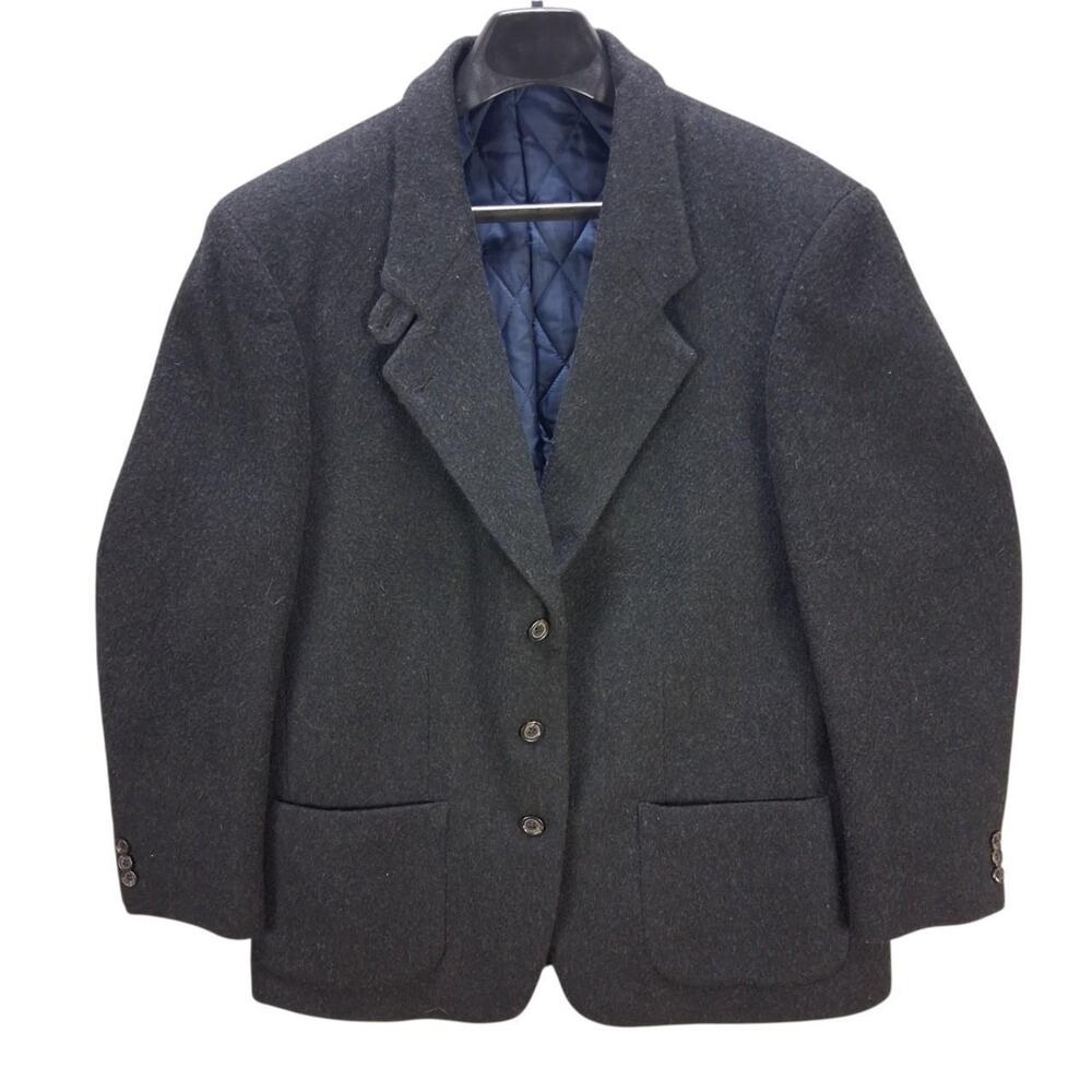 L.L. Bean Womens Vintage Wool Blazer size 13 Jacket Gray Thinsulate Lined